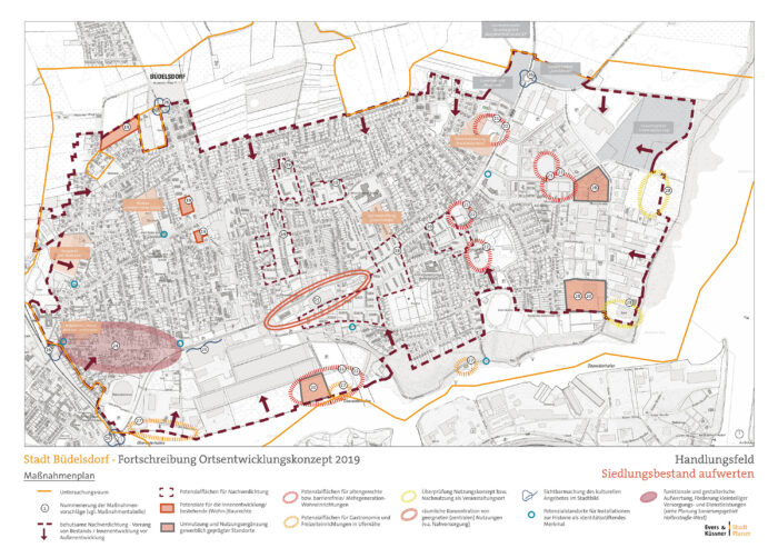 Neuaufstellung des Ortsentwicklungskonzepts, Stadt Büdelsdorf - Massnahmenplan Siedlung